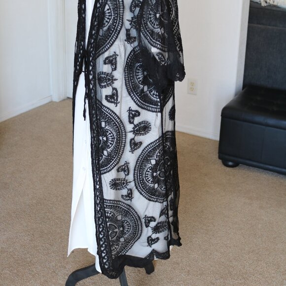 Sheer lace duster/ cover up - Picture 3 of 5